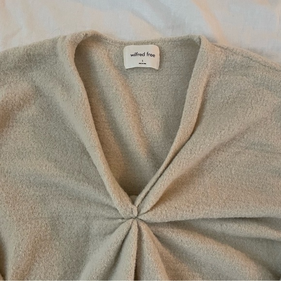 Wilfred Free SMALL Fleece Top Sweater Long Sleeve Cream Knot Aritzia - Picture 2 of 7